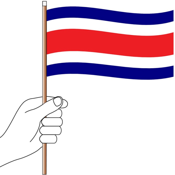 Costa Rica Hand Flag Handwaver
