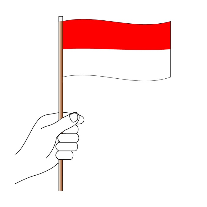 Indonesia Hand Flag Handwaver