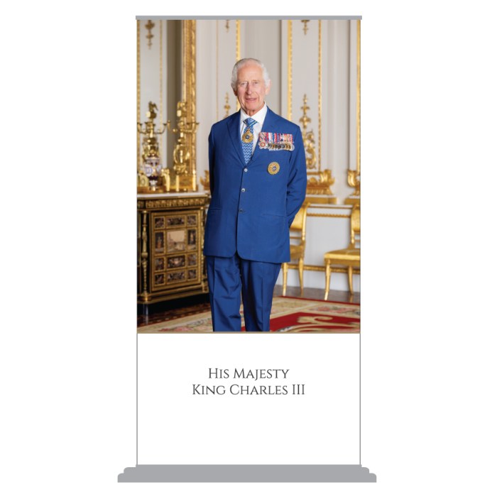 Portrait of the King Pull Up Banner with Standard Base (2000mm x 1000mm)