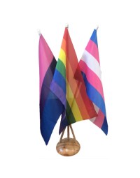 LGBT Desk Flag Set with3 Hole Base