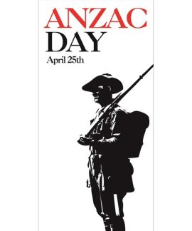 Anzac Day Flag - Soldier on White Background (36)