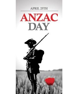 ANZAC Day Flag - Solider with Red Poppy (42)