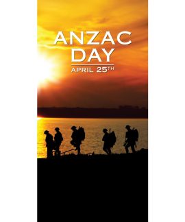 ANZAC Day Flag  - Five Soldiers Walking (44)