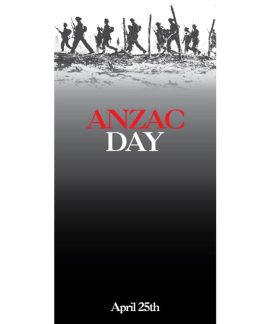 ANZAC Day Flag - Soldiers on Grey Field (50)