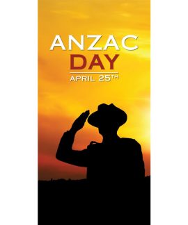 ANZAC Day Flag  - Sunset with Soldier Salute (56)