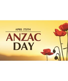 ANZAC Day Flag  -  Field with Poppies (60)