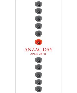 ANZAC Day Flag - Poppies in a Row (66)
