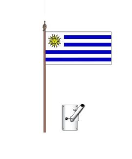 Uruguay Flag Bracket and Pole Kit