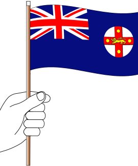 NSW State Hand Flag Handwaver