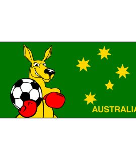 Fighting Kangaroo with Football Flag