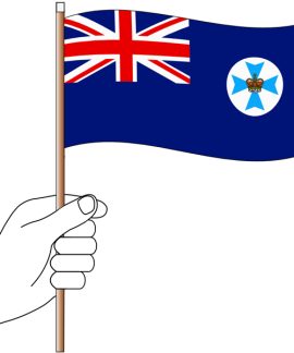 QLD State Hand Flag Handwaver