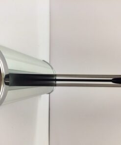 Stainless steel toilet brush holder on white background