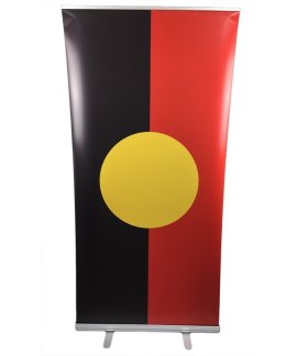Aboriginal Flag Pull Up Banner with SIlver Base (2000mm x 1000mm)