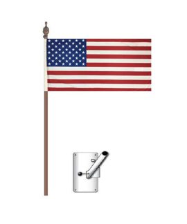American Flag Bracket and Pole Kit 900mm x 450mm (Knitted)
