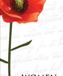 Red poppy with Women in War text