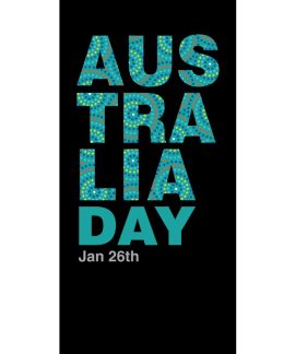 Australia Day Flag Aqua Blue Horizontal (60)
