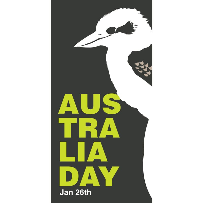 Australia Day Flag White Kookaburra (67)