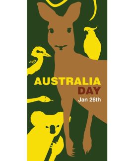 Australia Day Flag Kangaroo Green and Yellow (68)