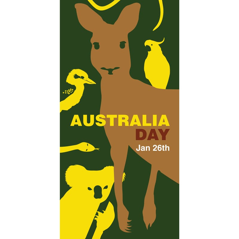 Australia Day Flag Kangaroo Green and Yellow (68)