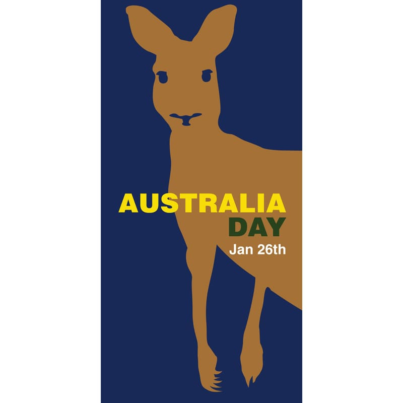 Australia Day Flag Kangaroo Blue 69