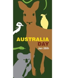 Australia Day Flag Kangaroo Green and White (70)