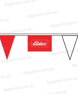 Elders red and white promotional pennant flags
