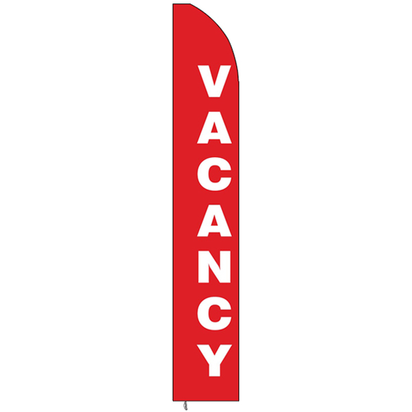Red vacancy flag sign for hotels