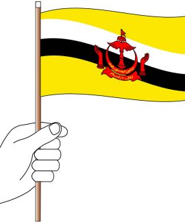 Brunei Hand Flag Handwaver