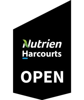Nutrien Harcourts Open Shop Front Banner Black