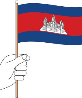 Cambodia Hand Flag Handwaver