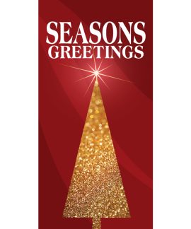 Christmas Flag Red Seasons Greetings Tree (101)