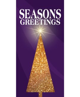 Christmas Flag Purple Seasons Greetings Tree (102)