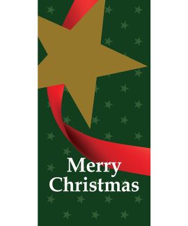 Merry Flag Green with Star Horizontal