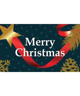 Merry Christmas Blue Flag Horizontal