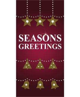 Christmas Flag Dark Red Seasons Greetings  (96)