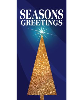 Christmas Flag Blue Seasons Greetings Tree  (99)