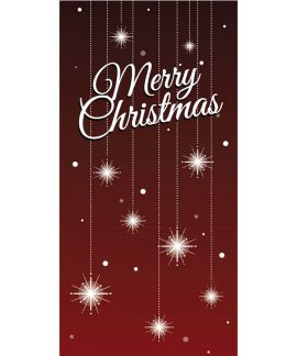 Merry Christmas Flag Red with Stars (8)