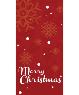 Merry Christmas Red Flag with Snowflakes 900mm x 1800mm (Various Finishes)