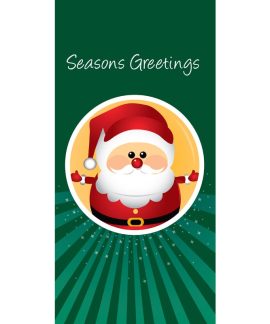 Christmas Flag Green with Santa 900mm x 1800mm (Various Finishes)