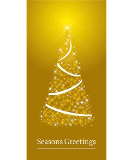 Christmas Flag Gold with Tree 900mm x 1800mm (Various FInishes)