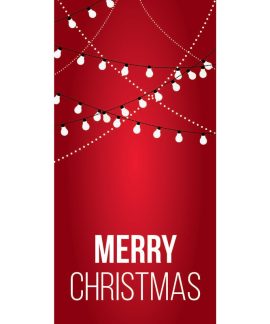 Merry Christmas Flag Red with Lights (85)