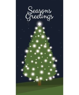 Seasons Greeting Tree with Lights 900mm x 1800mm (Various FInishes)