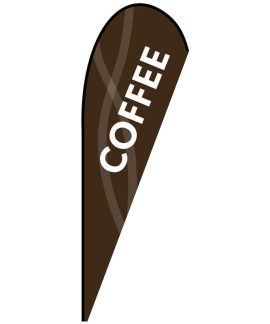 Coffee Medium Brown Teardrop Flag