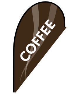 Coffee Small Brown Teardrop Flag