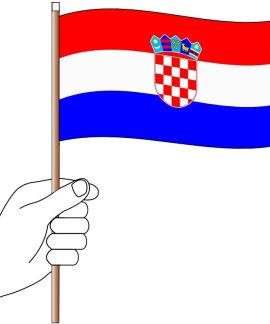 Croatia Hand Flag Handwaver