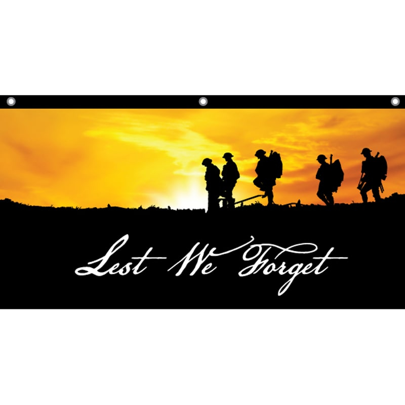 Lest We Forget Soldiers - Eyelet Finish 1500mm x 750mm