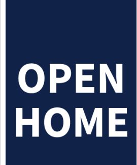 Harcourts luxury property open home sign