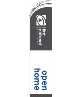 First National Open Home Feather Flag Grey