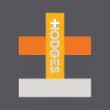 Geometric cross design with the word Hodges