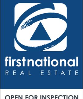 First National Real Estate open for inspection sign